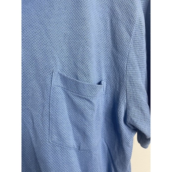 Mack Weldon Polo Shirt M Cotton Blend Short Sleeve Solid Blue Mens Breathable - Picture 2 of 7
